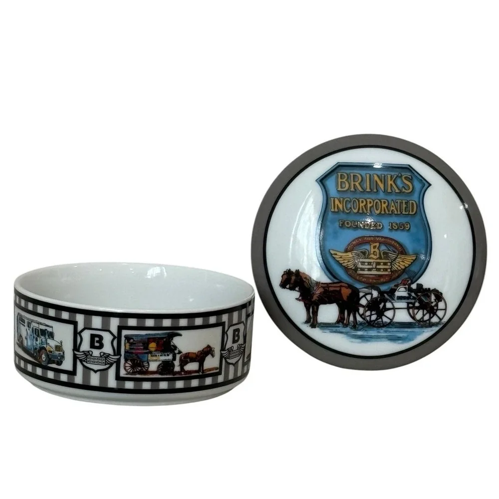 Tiffany & Co Brinks Trinket Box Porcelain Dish Vintage 90s Japan Retirement Gift